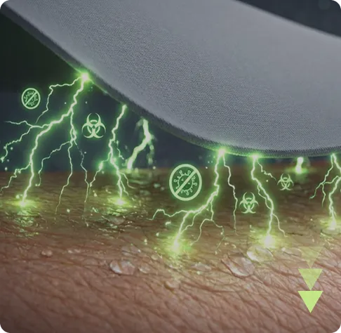 Ion Sportswear breathable, anti-bacterial athletic fabric close-up.